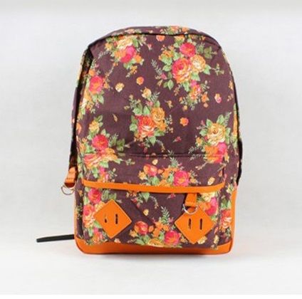 Mochila Floreada Marrom